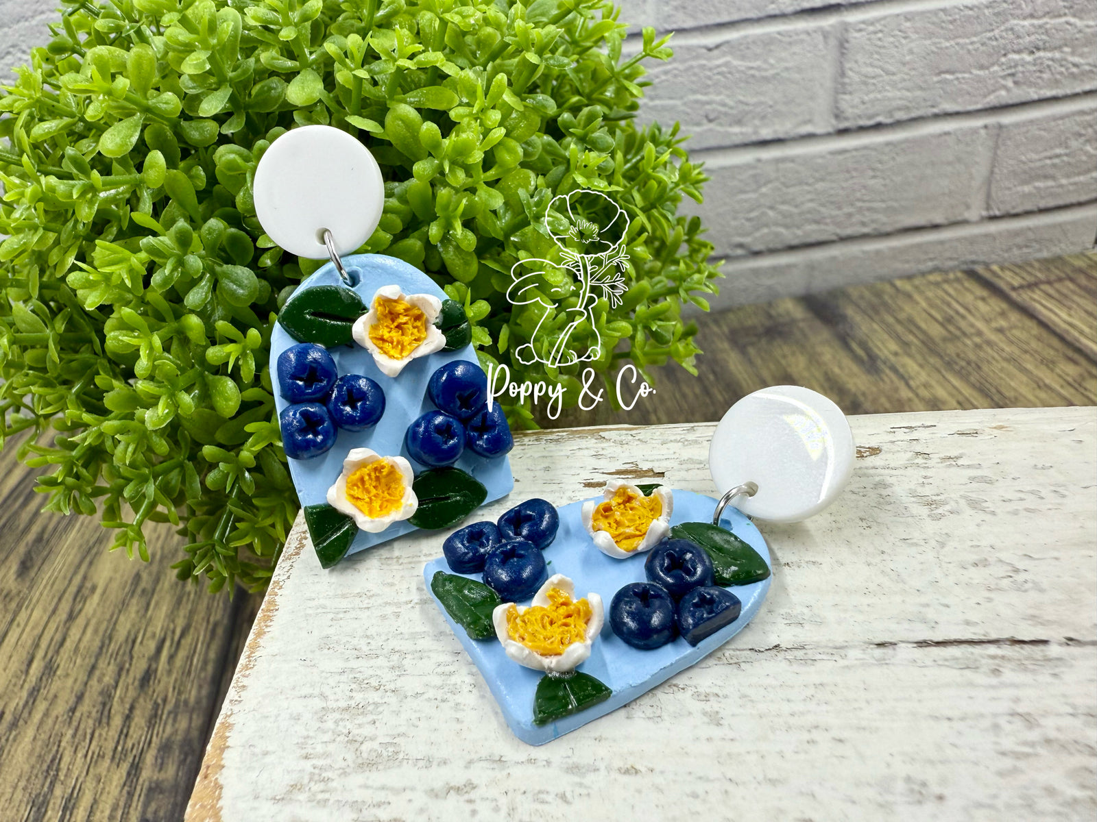 Blueberries & Flowers Earrings