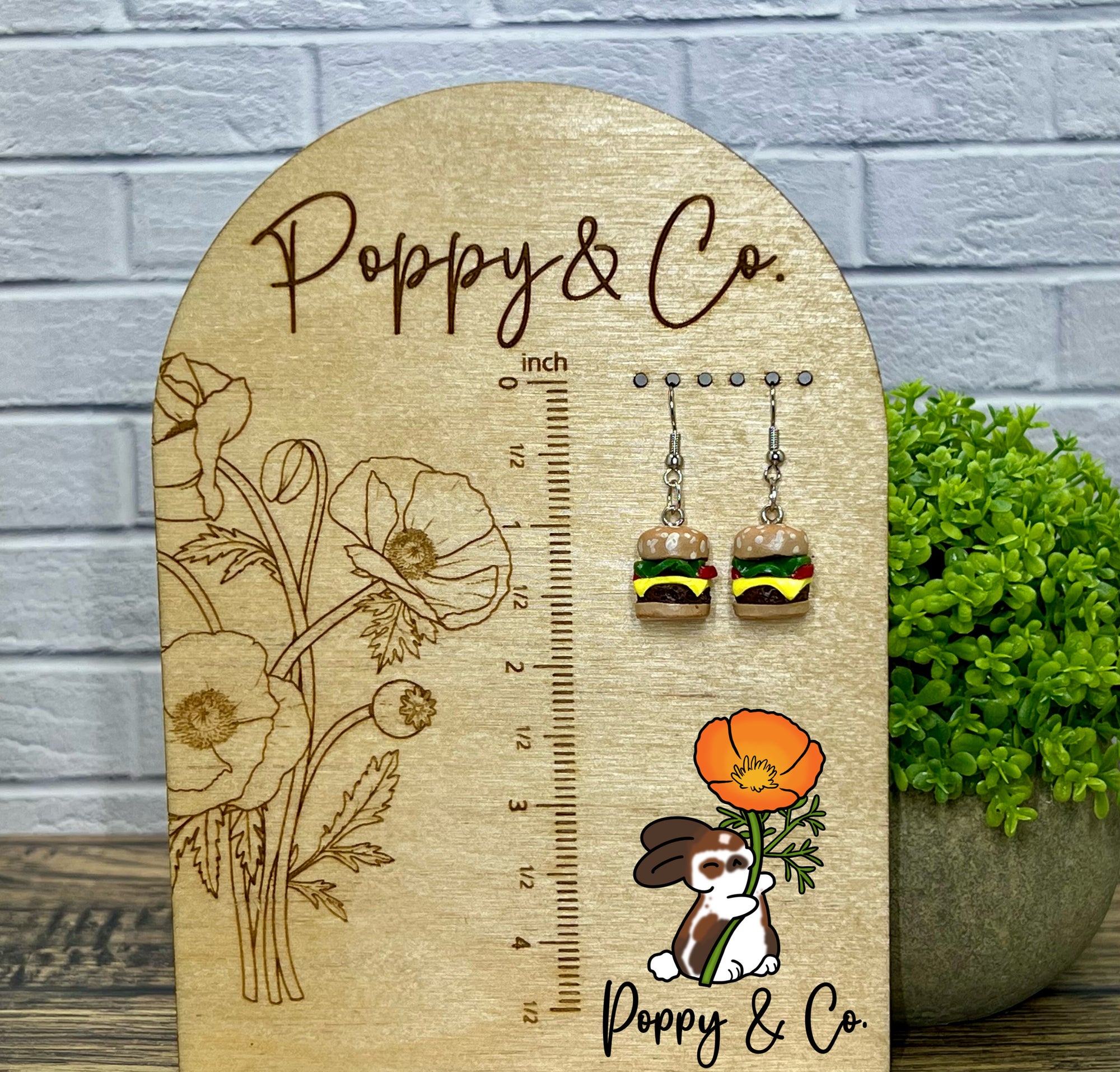 Burger Earrings